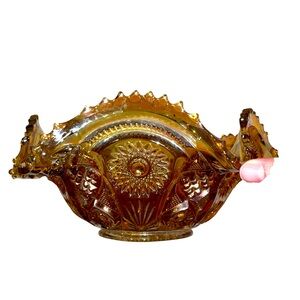 Vintage 1910-1920’s marigold carnival imperial glass fruit bowl 😍